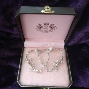Juicy Couture heart-shaped hoop earrings